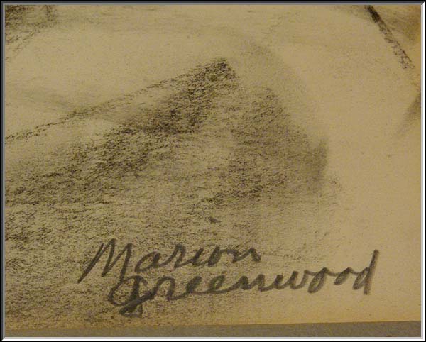 Listed Artist MARION GREENWOOD Pastel Drawing Signed & Dated 1960 Framed