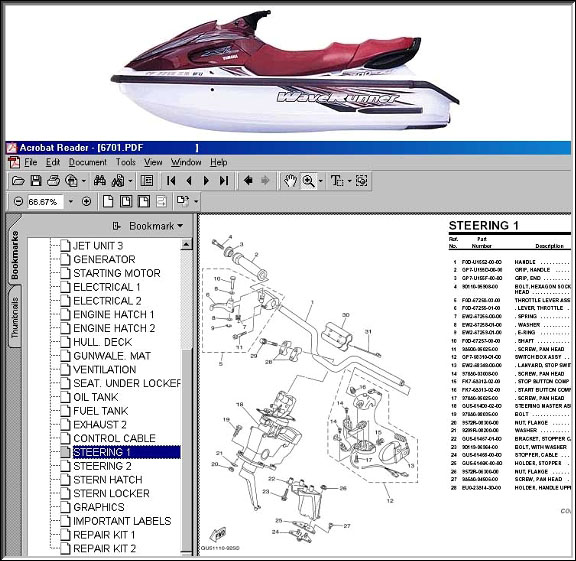 Yamaha Waverunner Parts Manual Cd 1987 2001